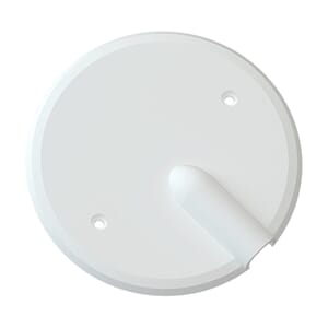 Lokk m/utsparing og strakkavl.  polarhvit M3 koblingsboks Sv