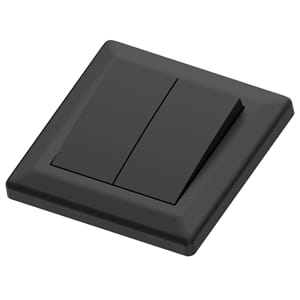 Bryter 16A/1+1 sort innfelt