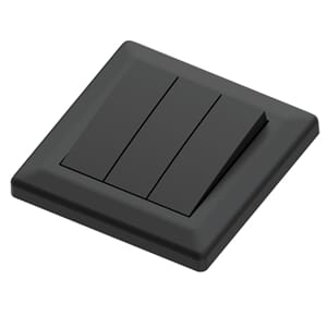 Bryter 16A/1+1+1 sort innfelt