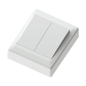 Bryter påvegg 16A/1+1 polarhvit IP20