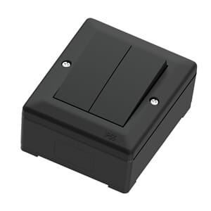 Bryter IP55 16A/2+1 sort