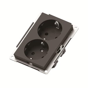 Dobbel stikk. sort  1,5  innfelt u/ramme