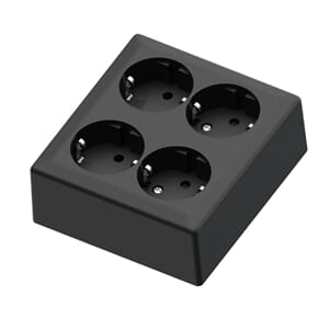 4 veis stikk på vegg 16A/J sort