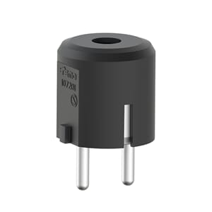 Støpsel 16A m/ topp sort IP20