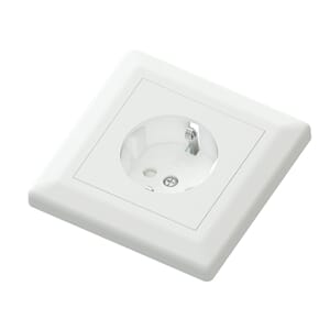Enkel  stikk polarhvit, 16A innfelt m/ramme